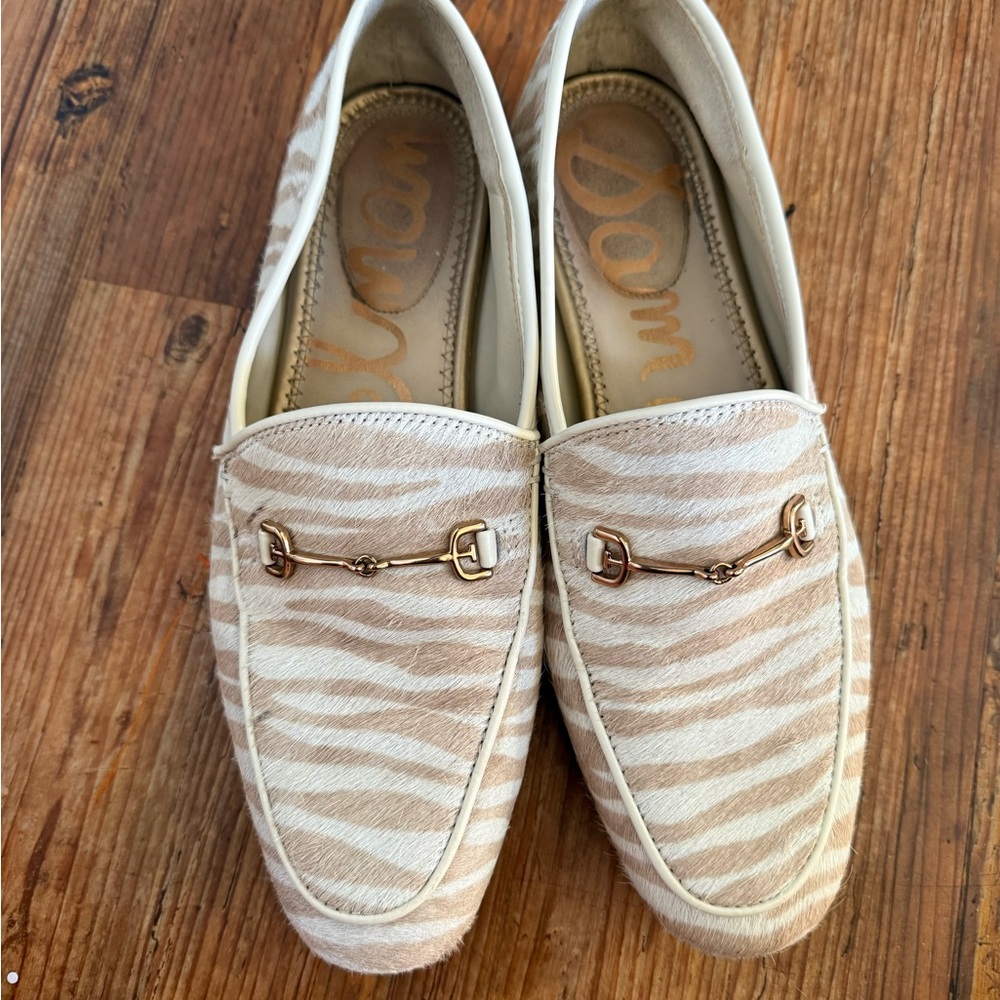 Sam Edelman Loraine Bit Loafer Size 7.5 Taupe Zebra Animal Print